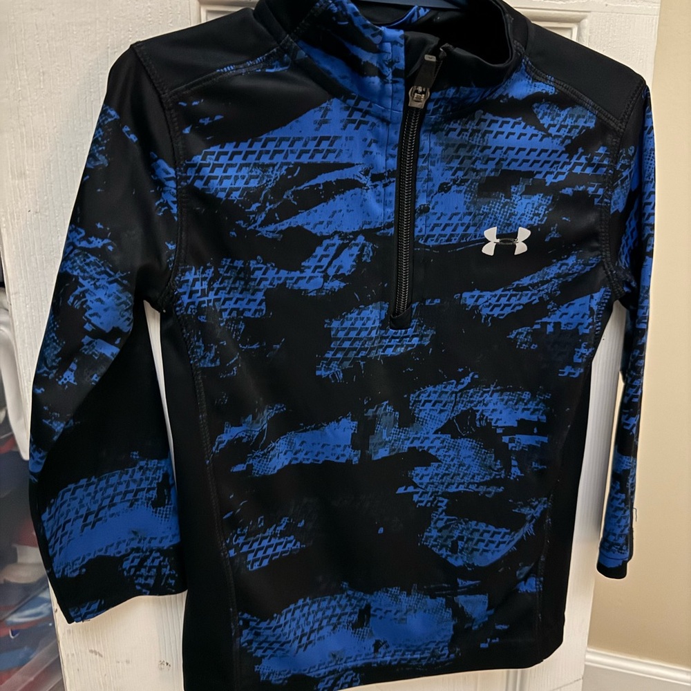 Under Armour Black and Blue Half-Zip Top